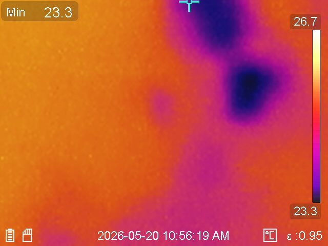 Concealed moisture near a floor trap